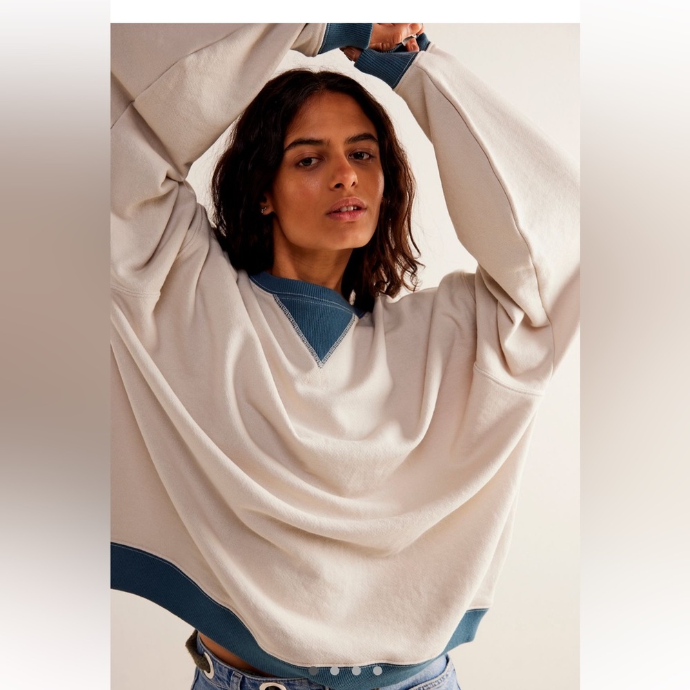Free People Classic Crewneck Color Block Sweatshirt